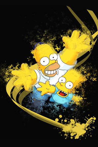 Bart & Homer Simpson Abstract iPhone Wallpaper