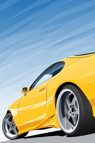 Yellow Toyota Supra Vector iPhone Wallpaper