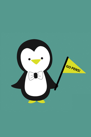 Go Pens! Penguin iPhone Wallpaper