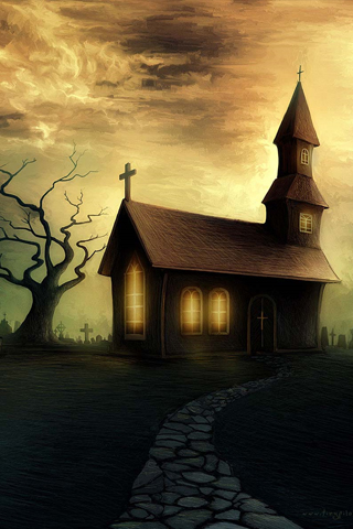 Haunted Church iPhone Wallpaper