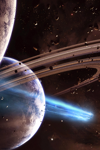 Rings of Saturn iPhone Wallpaper