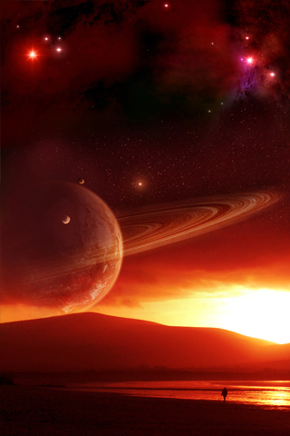 Galactic Sunset iPhone Wallpaper